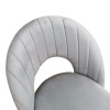 Lovingo pakoworld chair grey velvet with black metal legs, 50x47x85.5cm