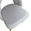 Lovingo pakoworld chair grey velvet with black metal legs, 50x47x85.5cm