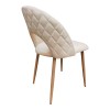 Lovingo pakoworld chair, beige velvet, with metal legs in natural shade, 50x47x85.5cm