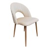 Lovingo pakoworld chair, beige velvet, with metal legs in natural shade, 50x47x85.5cm