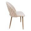 Lovingo pakoworld chair, beige velvet, with metal legs in natural shade, 50x47x85.5cm