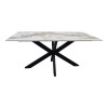 Table Bethan pakoworld sintered stone-metal white marble look-black 160x80x75cm