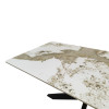 Table Bethan pakoworld sintered stone-metal white marble look-black 160x80x75cm