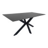 Table Bethan pakoworld sintered stone-metal black marble look-black 160x80x75cm