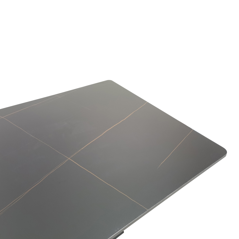 Table Bethan pakoworld sintered stone-metal black marble look-black 160x80x75cm