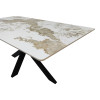 Table Bethan pakoworld sintered stone-metal white marble look-black 180x90x75cm
