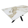 Table Bethan pakoworld sintered stone-metal white marble look-black 180x90x75cm