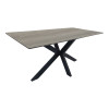 Table Bethan pakoworld sonoma with grey mdf and black metal 180x90x75cm