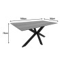 Table Bethan pakoworld sonoma with grey mdf and black metal 180x90x75cm