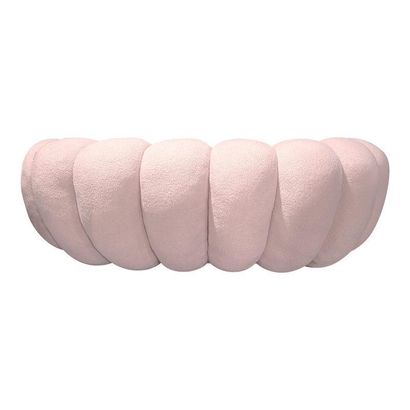 Sofa Embrace pakoworld boucle fabric in pink shade 180x105x65cm