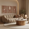 Sofa Embrace pakoworld velvet in beige shade 180x105x65cm