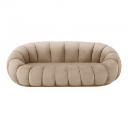 Sofa Embrace pakoworld velvet in beige shade 180x105x65cm