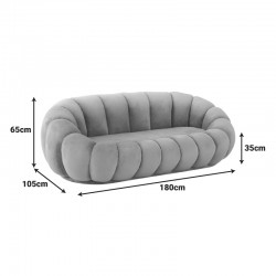 Sofa Embrace pakoworld velvet in beige shade 180x105x65cm