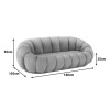 Sofa Embrace pakoworld velvet in beige shade 180x105x65cm