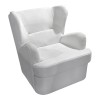 Regalo pakoworld velvet armchair in white shade 75x88x85cm
