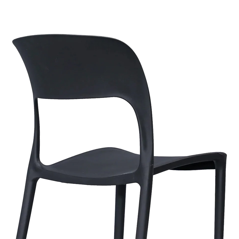 Zanna pakoworld stackable pp chair in black shade 44x45x80cm