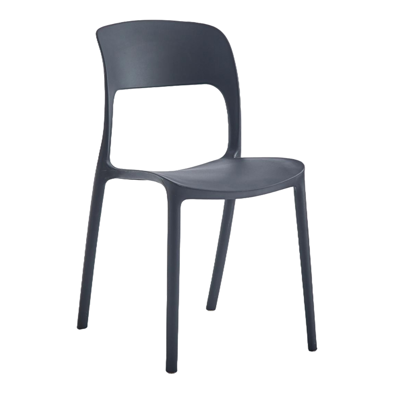 Zanna pakoworld stackable pp chair in black shade 44x45x80cm