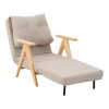 Πολυθρόνα-Κρεβάτι Restyl pakoworld rubberwood- ύφασμα σε κρεμ απόχρωση 75x60x93εκ
