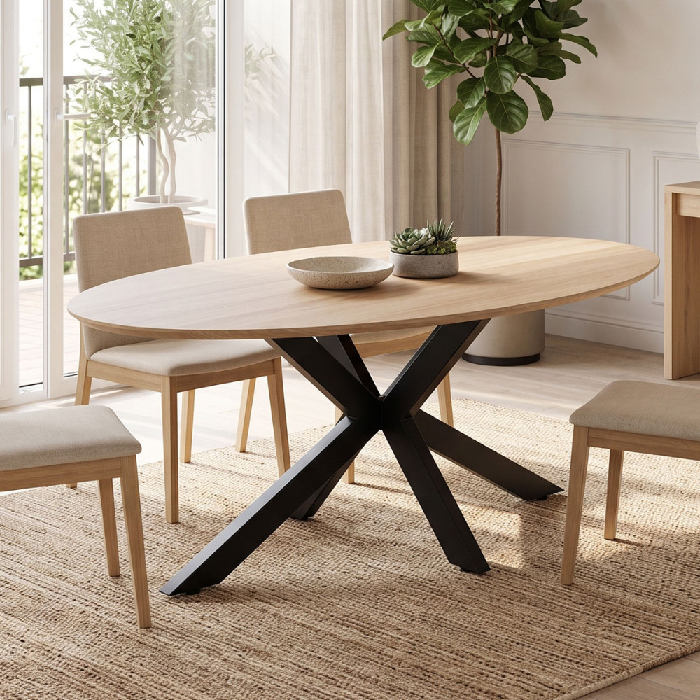 Τραπέζι Makrey pakoworld sonoma mdf- μαύρα μεταλλικά πόδια 160x90x75εκ