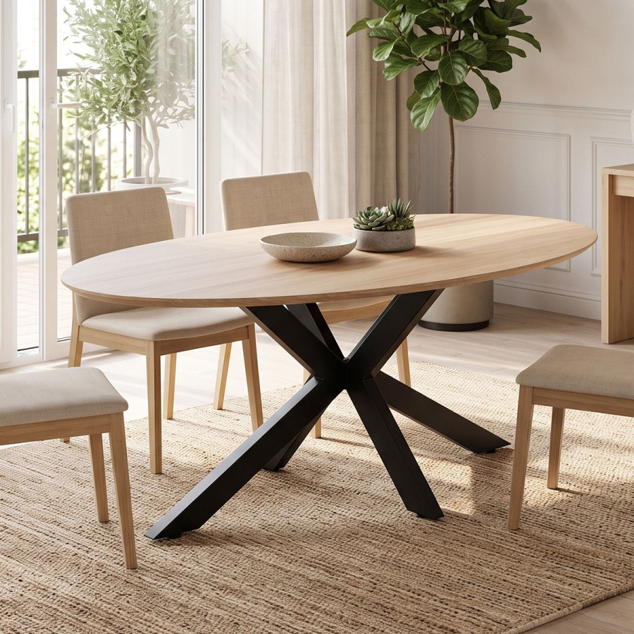 Τραπέζι Makrey pakoworld sonoma mdf- μαύρα μεταλλικά πόδια 160x90x75εκ