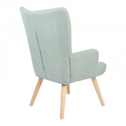 Armchair Gerlina pakoworld mint  fabric and legs in natural color 71x64x94cm