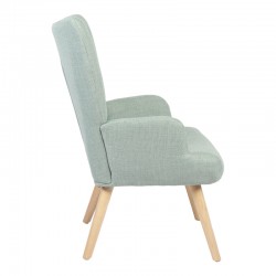 Armchair Gerlina pakoworld mint  fabric and legs in natural color 71x64x94cm