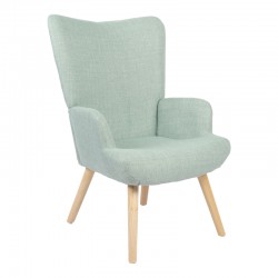 Armchair Gerlina pakoworld mint  fabric and legs in natural color 71x64x94cm