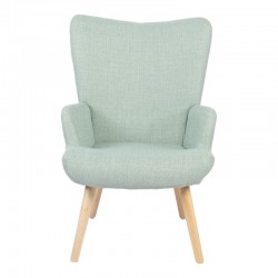 Armchair Gerlina pakoworld mint  fabric and legs in natural color 71x64x94cm