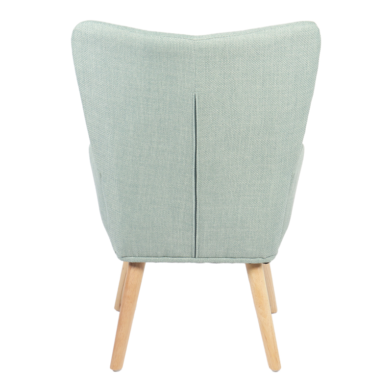 Armchair Gerlina pakoworld mint  fabric and legs in natural color 71x64x94cm