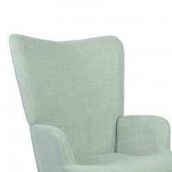 Armchair Gerlina pakoworld mint  fabric and legs in natural color 71x64x94cm
