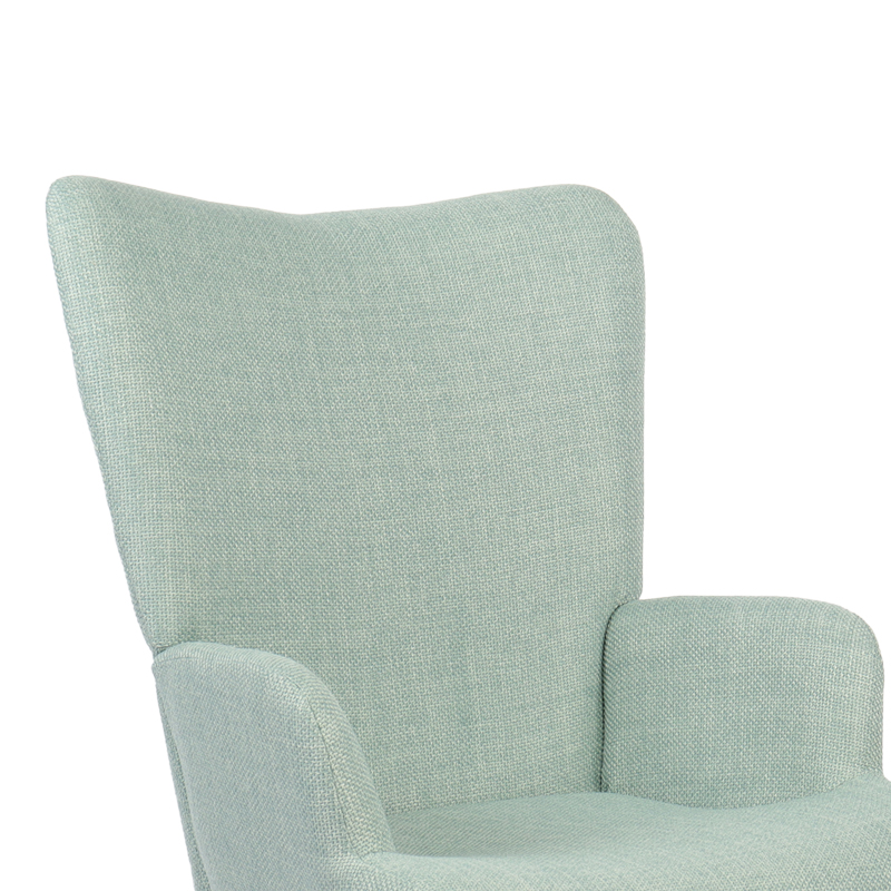 Armchair Gerlina pakoworld mint  fabric and legs in natural color 71x64x94cm