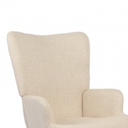 Armchair Gerlina pakoworld cream fabric and legs in natural color 71x64x94cm