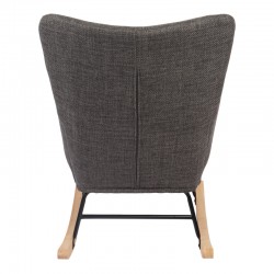 Rotating armchair Jianna pakoworld dark grey fabric and legs in natural color 79x64x89cm