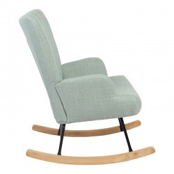 Rotating armchair Jianna pakoworld mint fabric and legs in natural color 79x64x89cm