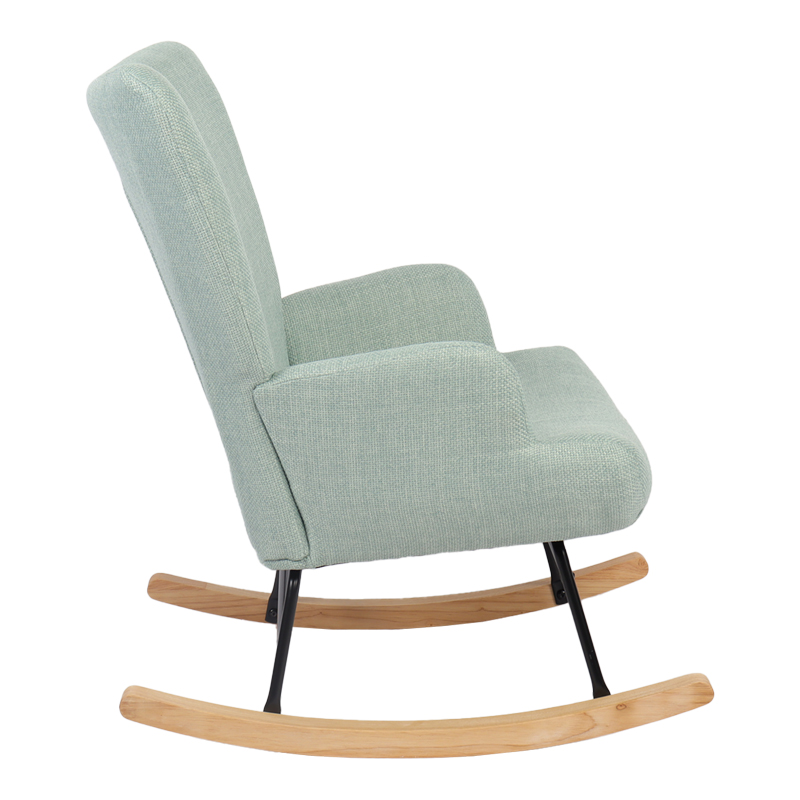 Rotating armchair Jianna pakoworld mint fabric and legs in natural color 79x64x89cm