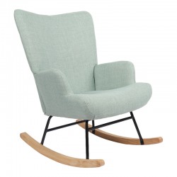 Rotating armchair Jianna pakoworld mint fabric and legs in natural color 79x64x89cm