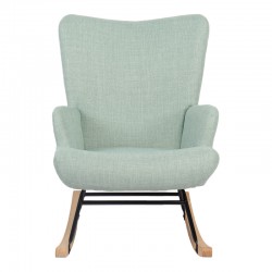 Rotating armchair Jianna pakoworld mint fabric and legs in natural color 79x64x89cm