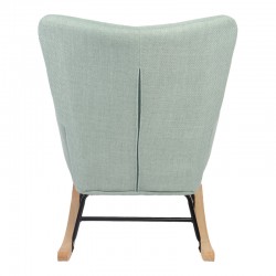 Rotating armchair Jianna pakoworld mint fabric and legs in natural color 79x64x89cm