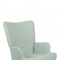 Rotating armchair Jianna pakoworld mint fabric and legs in natural color 79x64x89cm