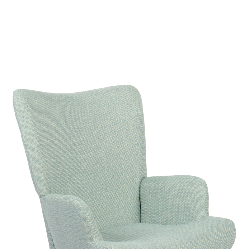 Rotating armchair Jianna pakoworld mint fabric and legs in natural color 79x64x89cm
