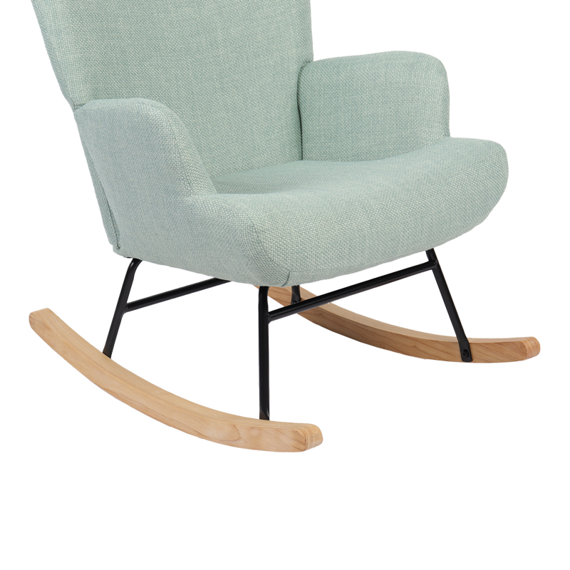 Rotating armchair Jianna pakoworld mint fabric and legs in natural color 79x64x89cm