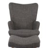 Armchair with footstool Gerlina pakoworld dark grey fabric and legs in natural color 71x64x94cm