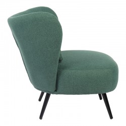 Armchair Nagreta pakoworld green fabric and metal legs in black color 77x73x74cm