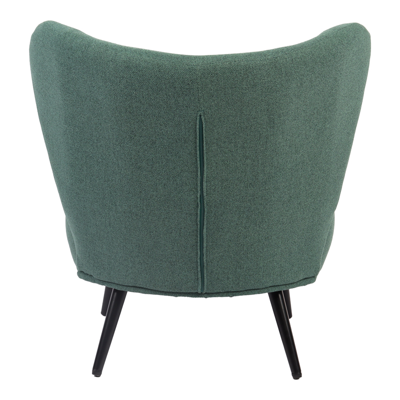Armchair Nagreta pakoworld green fabric and metal legs in black color 77x73x74cm