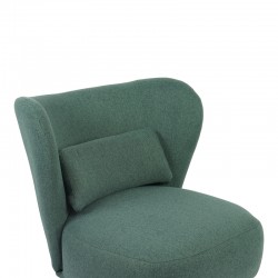 Armchair Nagreta pakoworld green fabric and metal legs in black color 77x73x74cm