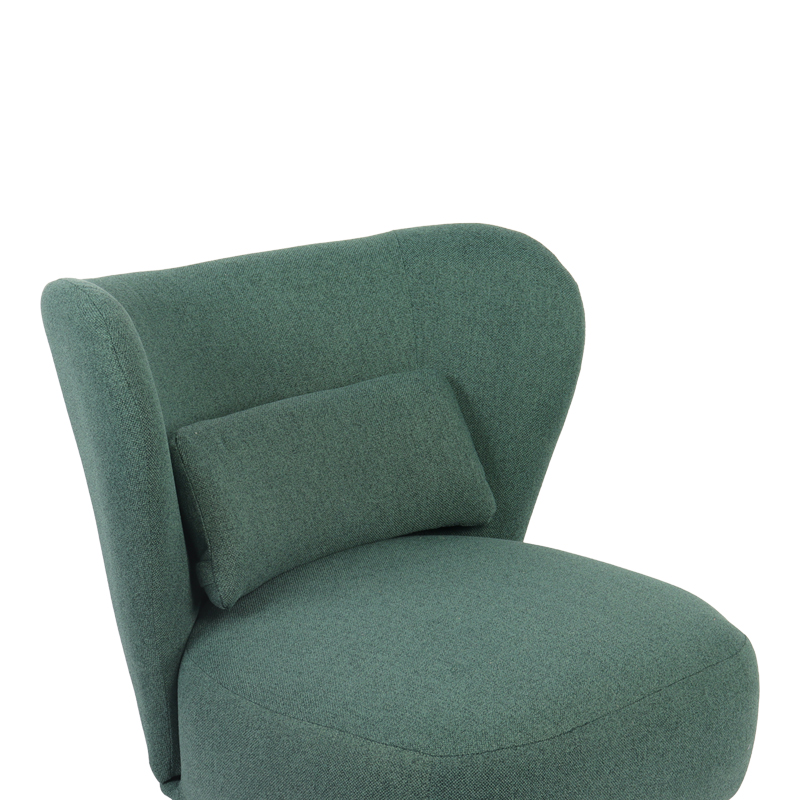 Armchair Nagreta pakoworld green fabric and metal legs in black color 77x73x74cm