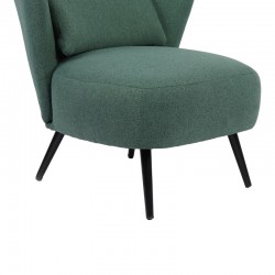 Armchair Nagreta pakoworld green fabric and metal legs in black color 77x73x74cm