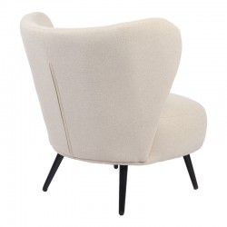 Armchair Nagreta pakoworld cream fabric and metal legs in black color 77x73x74cm