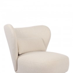Armchair Nagreta pakoworld cream fabric and metal legs in black color 77x73x74cm