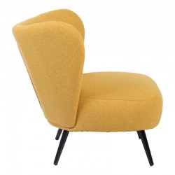 Armchair Nagreta pakoworld yellow fabric and metal legs in black color 77x73x74cm